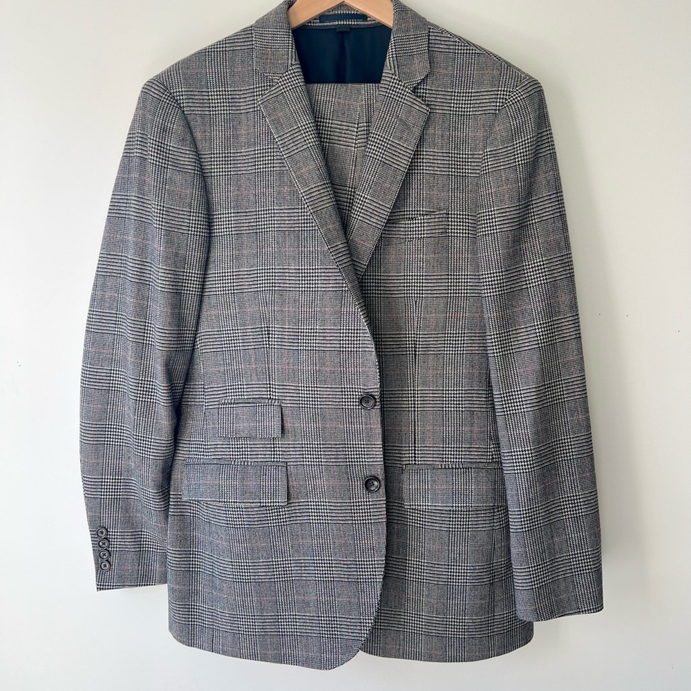 J. Crew Gray and Red suit Classic Slim Fit